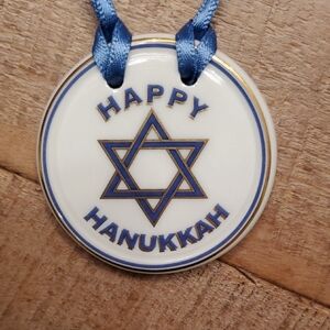 SALE Longaberger Blue and White Hanukkah Ornament Tie-on